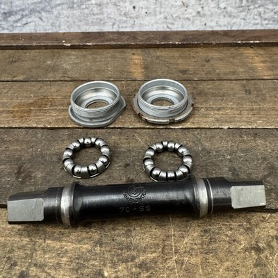 Campagnolo ボトムブラケット 70-SS Vintage Campagnolo 70-SS Bottom Bracket Axle 70mm Ofmega Cups