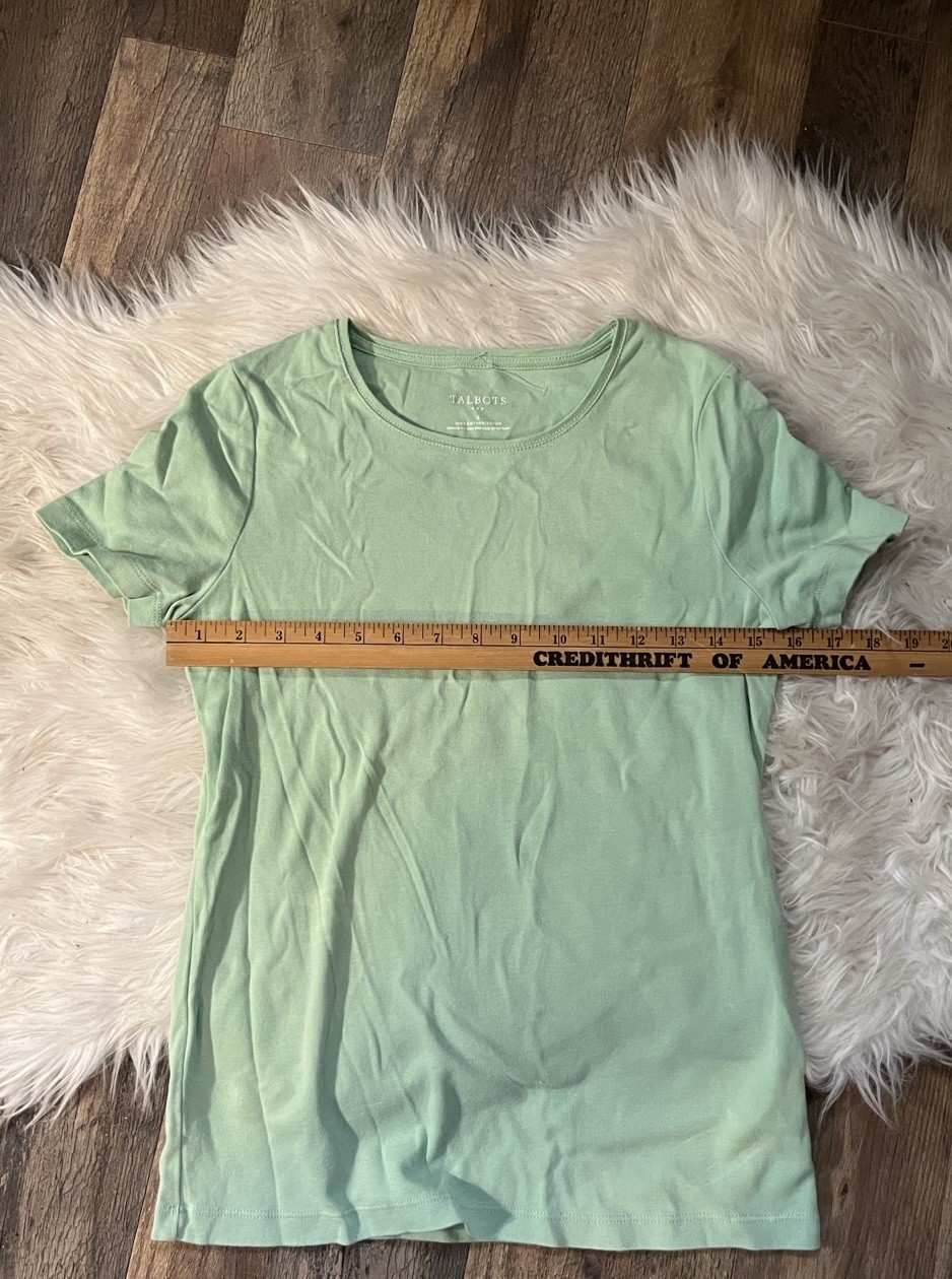 Talbots mint green solid small tee - image 4