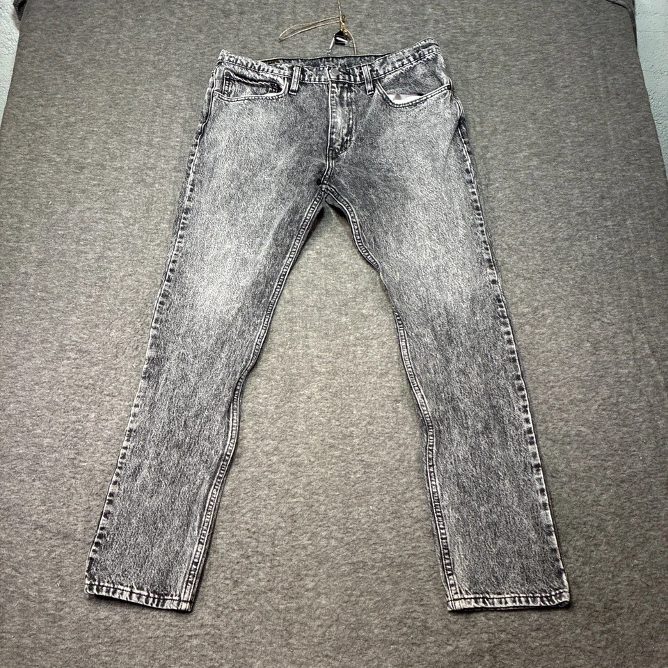 Levi’s Men's 34x32 512 Jeans Acid Wash Grey Black Punk Retro Rock - Image 2 of 4