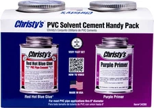 Christy's Handy Pack Red Hot Blue Glue and Purple Primer 8oz PVC Cement Set