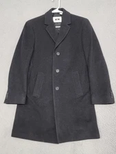 Joseph Abboud Coat Mens 36 Short Black Wool Cashmere Blend Overcoat Topcoat