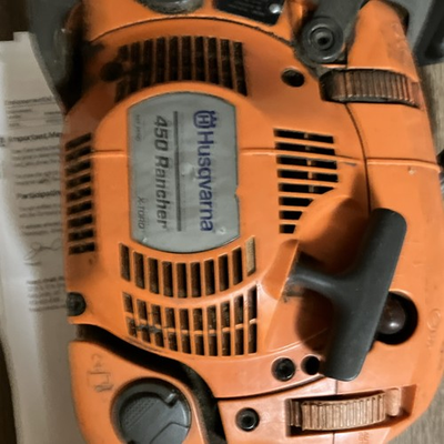 #ad Husqvarna 450 Rancher Gas Chainsaw Orange Chain Brake Anti Vibration Handle $400.00