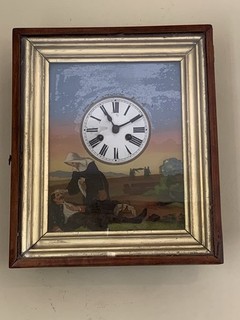 Antique Black Forest Picture Wall Clock The Dial With Crimean War Scene