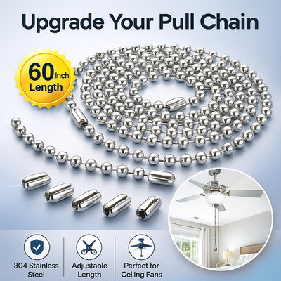 #ad #ad 60 In Ceiling Fan Pull Chain Extension Silver 3mm Stainless Steel Ball Chain Set $5.90