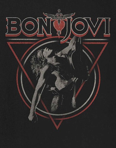 Bon Jovi T Shirt Triangle Overlap Band Logo new Official Mens Black XL - Picture 3 of 4