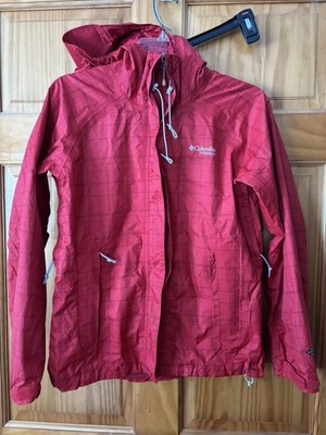 Columbia Titanium Red Orange Hooded Full Zip Lined Mid-Length Women's Jacket S