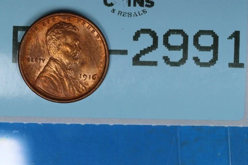 1916 RED BROWN BU 1c LINCOLN WHEAT BACK CENT PENNY RAW-2991