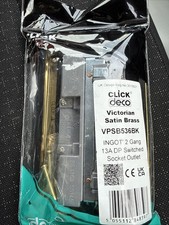 Click Deco Victorian Satin Brass 2 Gang 13A Double Pole Switched Socket Outlet