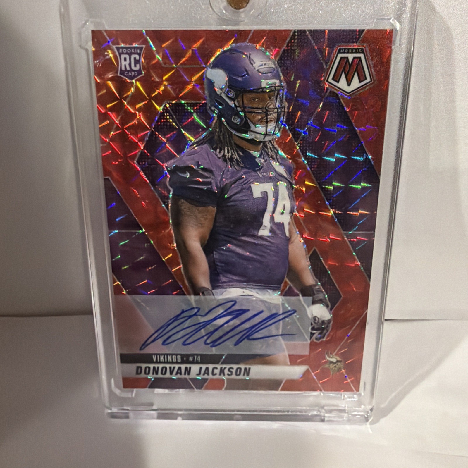 2025 Mosaic Donovan Jackson RC Red Mosaic Auto /199 