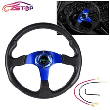 6 Bolt Blue Aluminum 14" Universal Racing Drifting Sport Steering Wheel