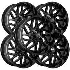 Set Of 5 Hardrock Destroyer 22x10 6x1356x5.5 -25mm Gloss Black Wheels Rims