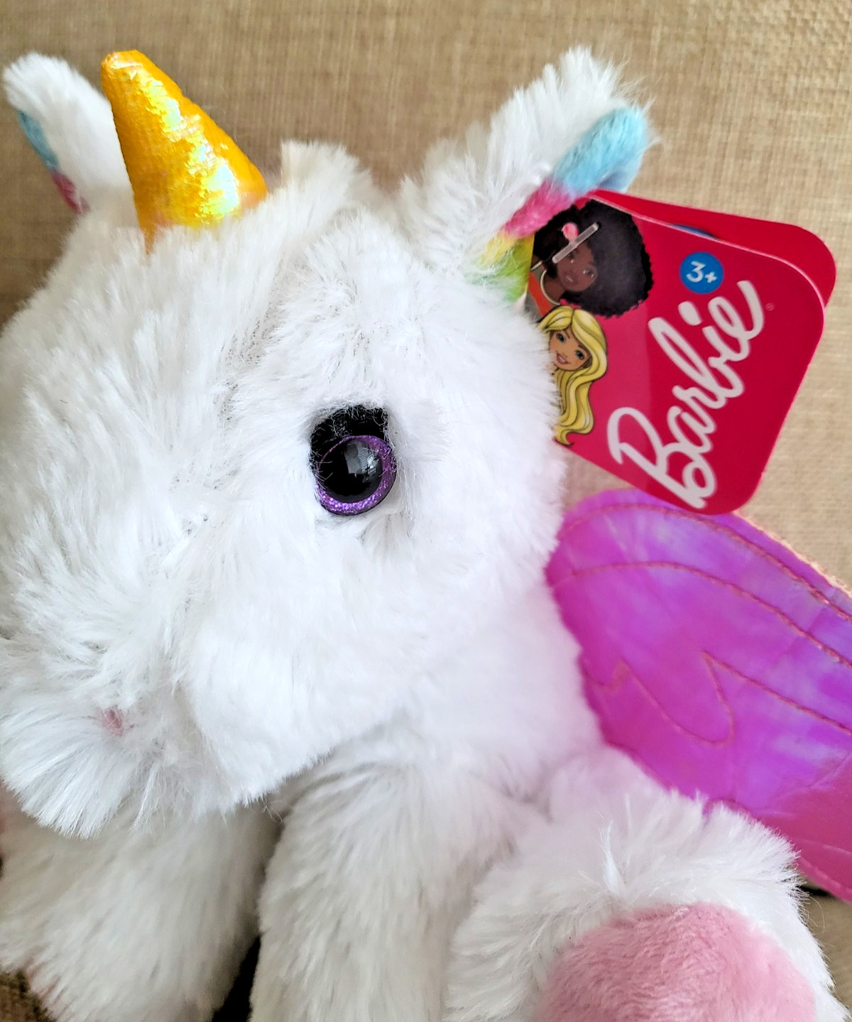 Barbie Unicorn Plush Toy Loves Pets Alicorn 7" Pegasus Pink Wings 2020 Just Play - Image 5