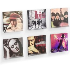 Vinyl Record Shelf Wall Mount, 6 Pack 12 Inch Clear Acrylic Album Record Holder