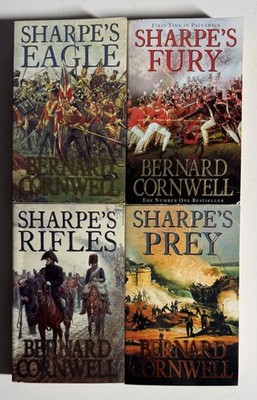 Bernard Cornwell Sharpe 4 book bundle Fury Eagle Rifles Prey