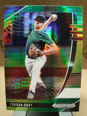 2020 Panini Prizm Draft Picks Prizms Green Pulsar #86 Tekoah Roby