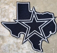 Dallas Cowboys 3.5" State Iron On Embroidered Patch ~Free Tracking!