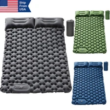 2 Person Ultralight Sleeping Pad Air Mattress Pillow Self-Inflatable Camping Mat