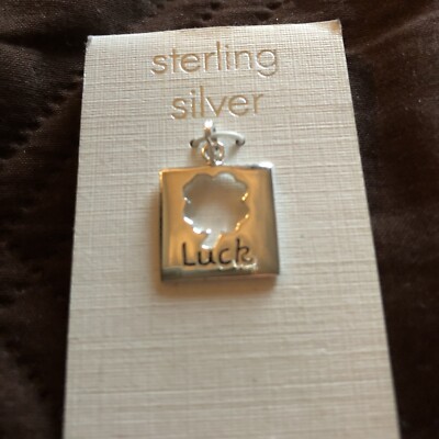 Sterling Silver Four Leaf Clover Luck Charm Pendant