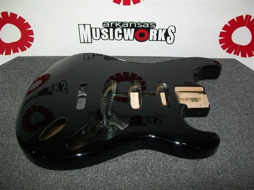 NEW Allparts Fender Licensed Strat Body, Alder, BLACK, #SBF-BK