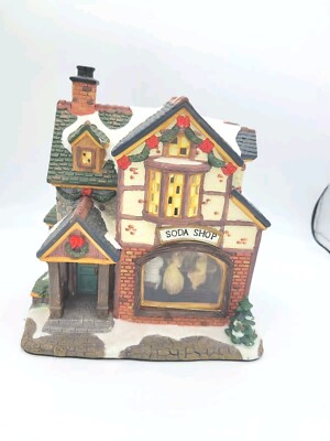 Norman Rockwell Christmas Village Soda Shop After The Prom Saturday Evening Post