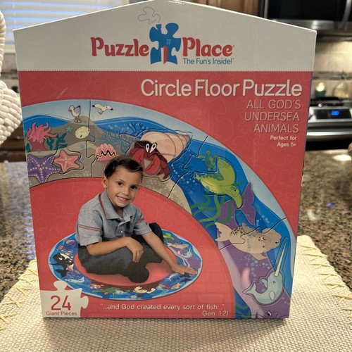 Puzzle Place Circle Floor Puzzle All God’s Undersea Animals 24 Giant Pieces - 第 1/6 張圖片