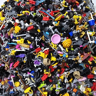 Lego X100 Minifigur Zubehör zufällige Bündel Restposten Großeinkauf Figuren Werkzeuge etc.