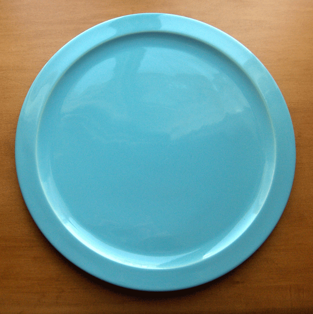 Vintage Pacific Pottery Coralitos Large Turquoise Gloss Chop Plate 1940s California