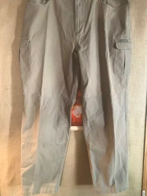 ExOfficio men s brown cargo pants solid flat front size 40 x 31.5 cotton zip fl