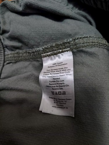 Pantalones Cortos de Pana Eddie Bauer Para Hombres Entrepierna Grande 8" Verde Cinturón Solapa Bolsillo Logo - Imagen 6 de 7