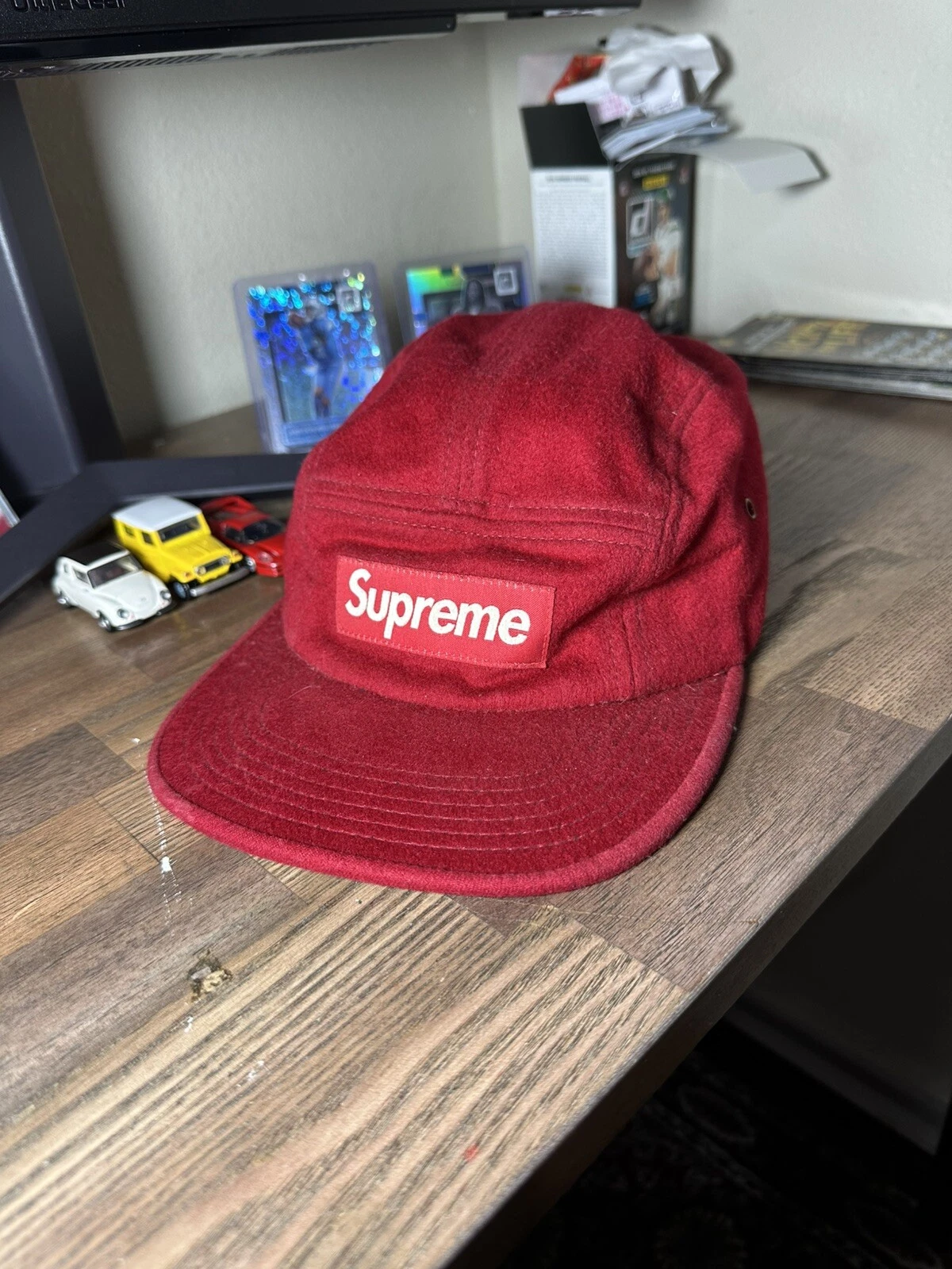 Casquette de camp en laine Supreme Loro Piana 5 panneaux rouge FW13 neuve sans étiquette