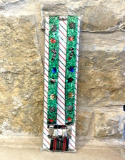 NEW Sequin  Bead Christmas Holiday Suspenders Green Candy Cane Wang's Vintage