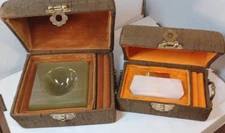 Vintage 70's Beautiful Onyx Base Table Lighter with Marble Ashtray-NEW-Free S&H!