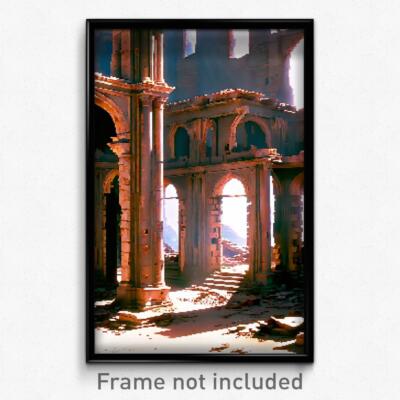 Pixel Art Poster - Marvelous Ruin (8 Bit Psychedelic Trippy Video Game Print)