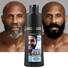 200ml Permanent Men Beard Hair Color Dye Tint Moustache Black Darkening Shampoo