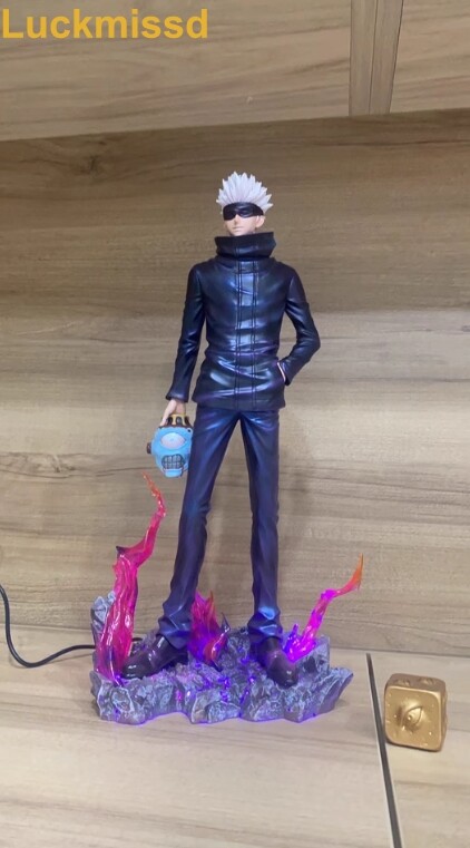 34cm Satoru Gojo Resin Figure GK Statue Model LX Studio Led