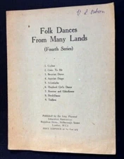 FOLK DANCES FROM MANY LANDS Vintage Classic Music Songs Booklet LING 4th Series