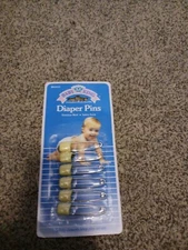 Vintage 1991 Regent Baby King YELLOW Diaper Pins  6 Total NEW Sealed 