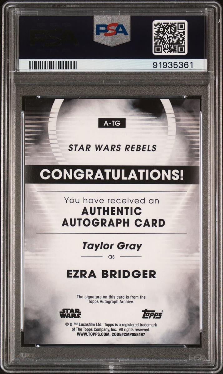 2023 Star Wars Signature Series Base Auto #A-TG Taylor Gray Ezra