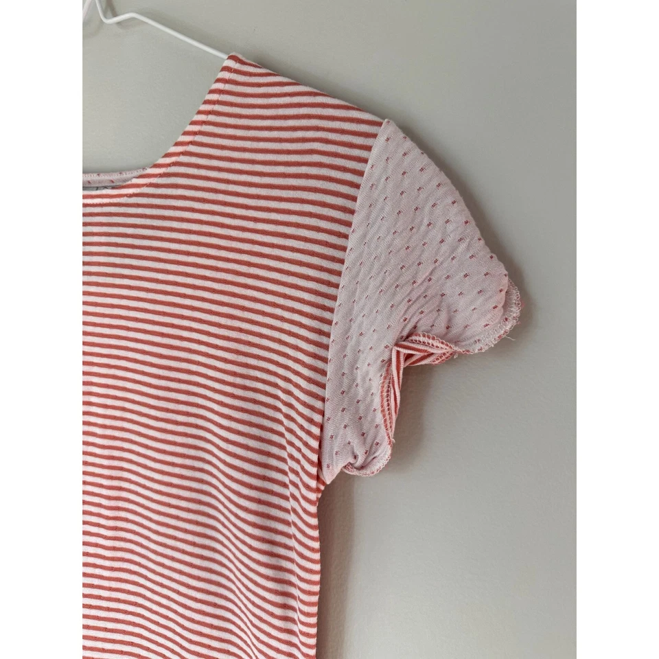 Matilda Jane 435 Tween Girls 10 Line Orange Salmon Stripe Soft t-shirt blouse - Image 2 of 3