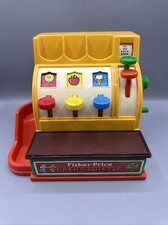 Vintage 1974 Fisher Price Children  s Cash Register Toy Working No Coins