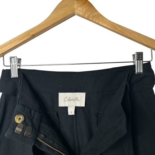 CLEOBELLA Black Caleb Organic Paperbag Waist Belted Hem Cargo Trouser Pant Small - Bild 7 von 13