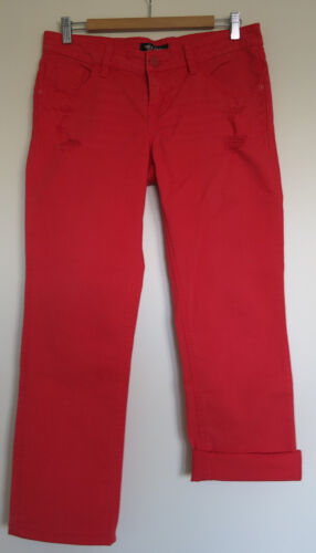 Women's MEK USA DNM INCH 29 Model FANARI Red Straight Denim Jeans - Picture 1 of 2