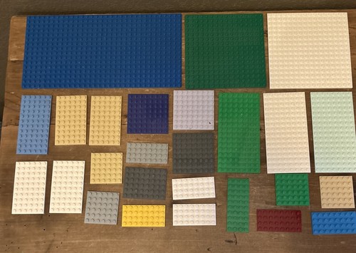 Lot 25 Lego grün 16x16 16x32 16x8 zufällige Farbe Größe Platte Grundplatte flache Noppen