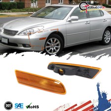 2x Amber Lens Front Bumper Side Marker Light Lamp Housings For Lexus Es300 Es330