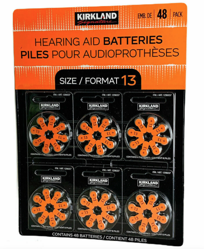 Kirkland Hearing Premium Aid Batteries 48 Pack Size 10 13 312 675 2022