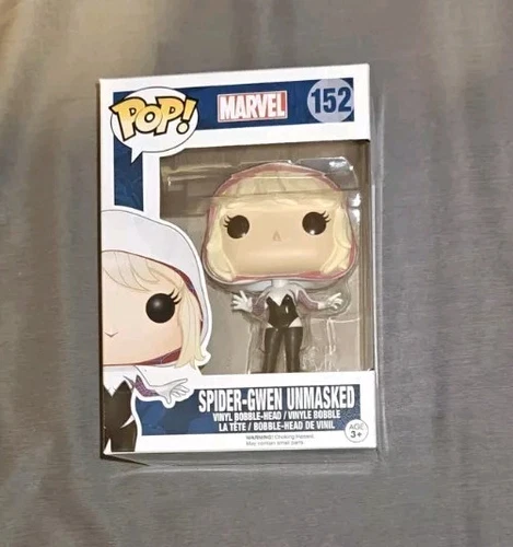 Funko Pop Vinyl Marvel Spiderman Spider Gwen Unmasked & Unhooded #152 & 153