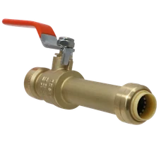 1 Pack  XFITTING Push Fit 1/2" x 1/2" Push Fit Slip Ball Valve with 1 Clip