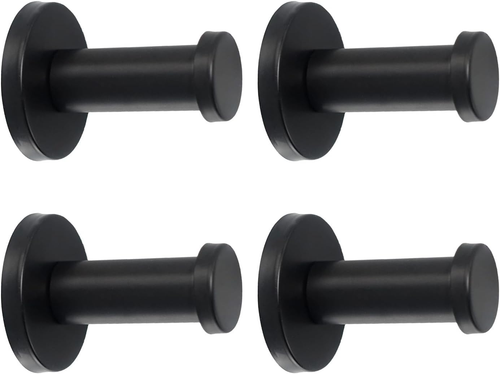 Bathroom Towel Hooks, 4 Pack round Coat Hooks, Sturdy Wall Mounted Robe Hook, SU