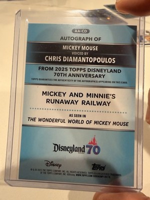 2025 Topps Disneyland 70th Mickey Mouse Auto RARE Chris