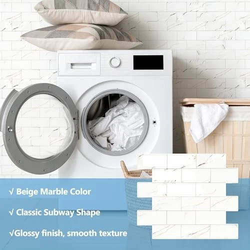 - Упаковка Peel and Stick плитка фартук 12 «X 12» ПВХ стены 10 полированный карат золото - Изображение 4 из 4